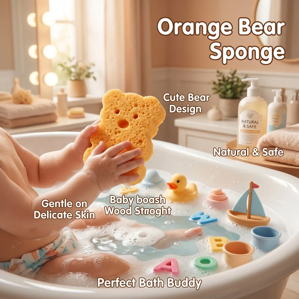 Cute Cartoon Look Multiple Uses Eco Friendly Cellulose Kitchen Face Kids Bath Sponge Puff Shower Sponge Cleaning Tool