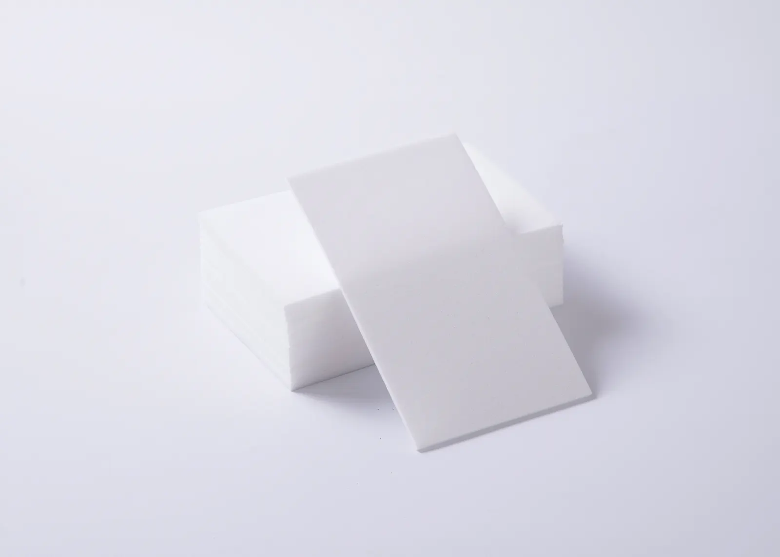 high density melamine foam sheets being cut for density testing